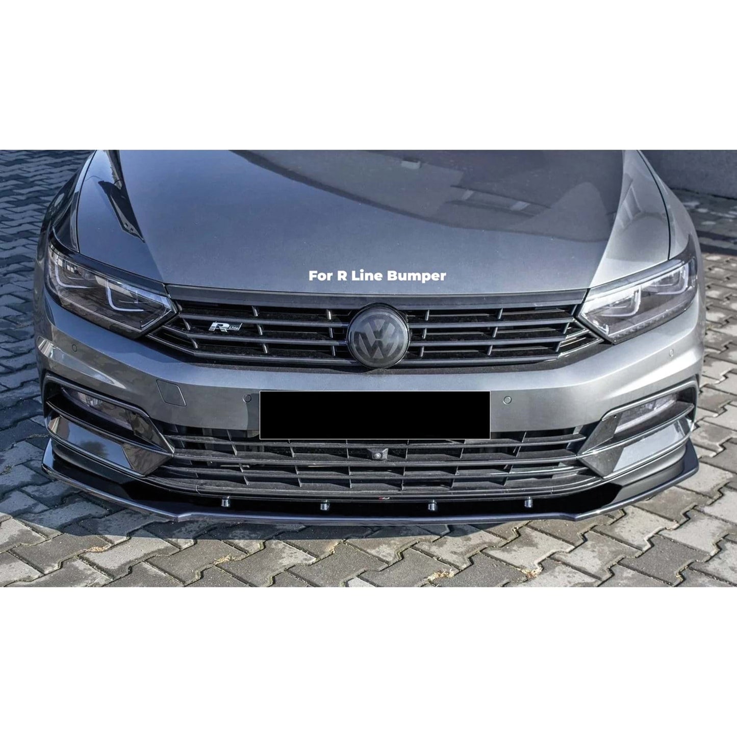 Autovision for Passat B8 R Line FL 2015-2019 Front Bumper Lip Piano Black Vacuum