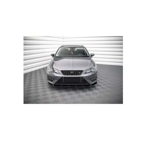 Front Bumper Lip for Seat Leon Mk3 2012-2016 Max V1 Front Lip Piano Black Vacuum Plastic AutoVision