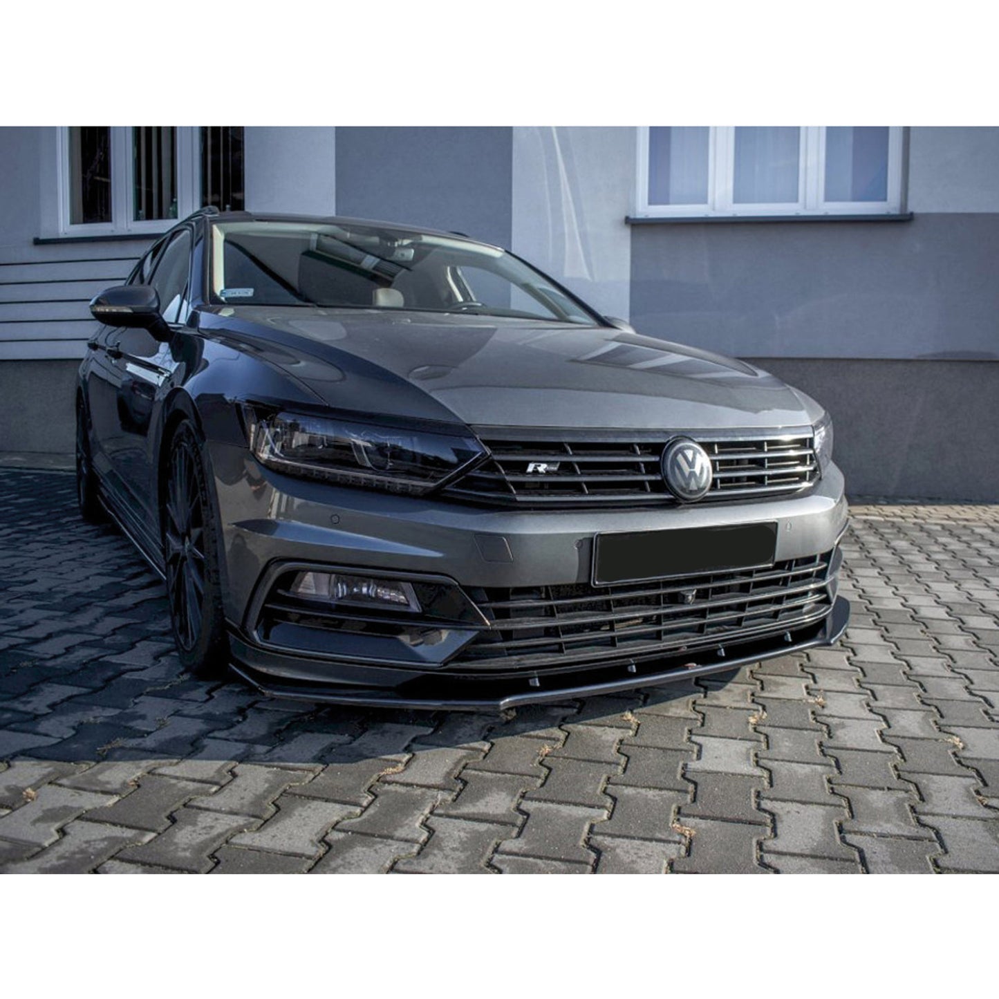 Autovision for Passat B8 R Line FL 2015-2019 Front Bumper Lip Piano Black Vacuum