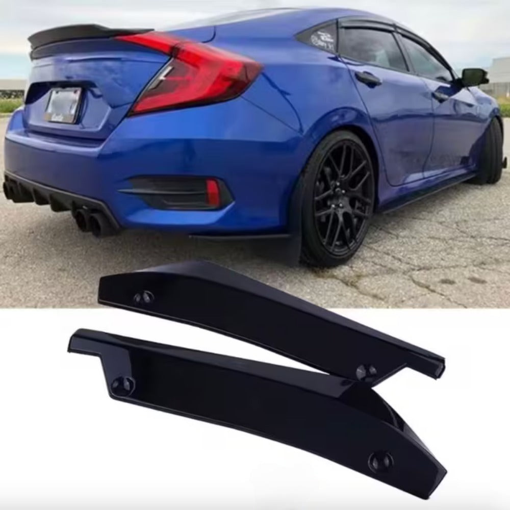 Universal Rear Side Splitter for All Cars Glossy Black ABS Plastic AutoVision