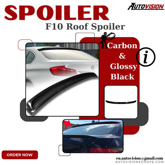 Roof Spoiler for BMW 5 Series F10 (2010-2016) Carbon/Glossy Black/Unpainted AutoVision