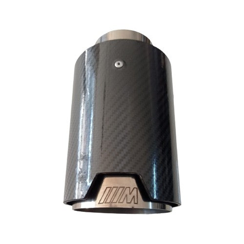 AutoVision M Type For F10, F30,E90,F32 Double Out 90mm 101mm/ 2pcs Exhaust Universal Auto Muffler Stainless Steel Curved Carbon Coating