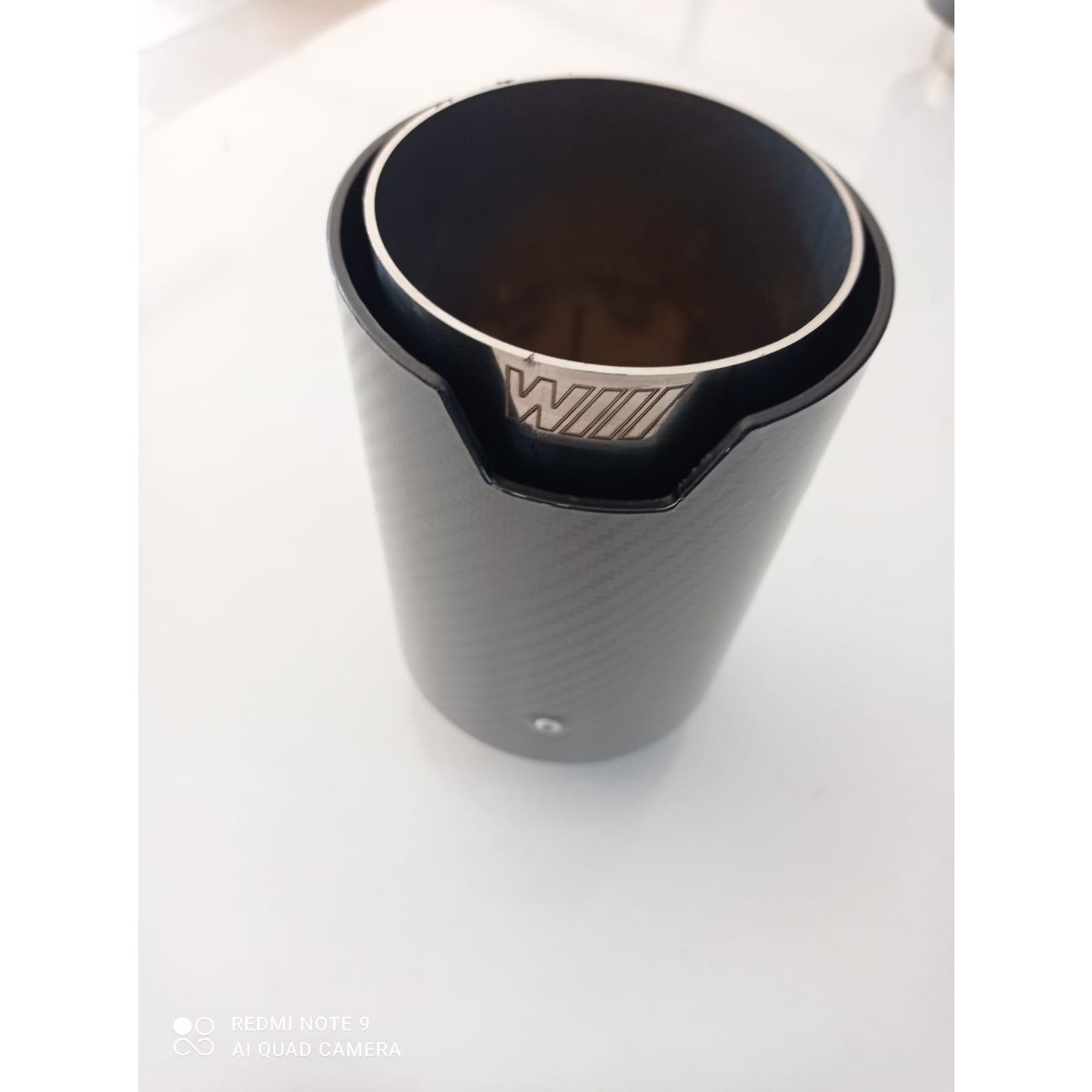 AutoVision M Type For F10, F30,E90,F32 Double Out 90mm 101mm/ 2pcs Exhaust Universal Auto Muffler Stainless Steel Curved Carbon Coating