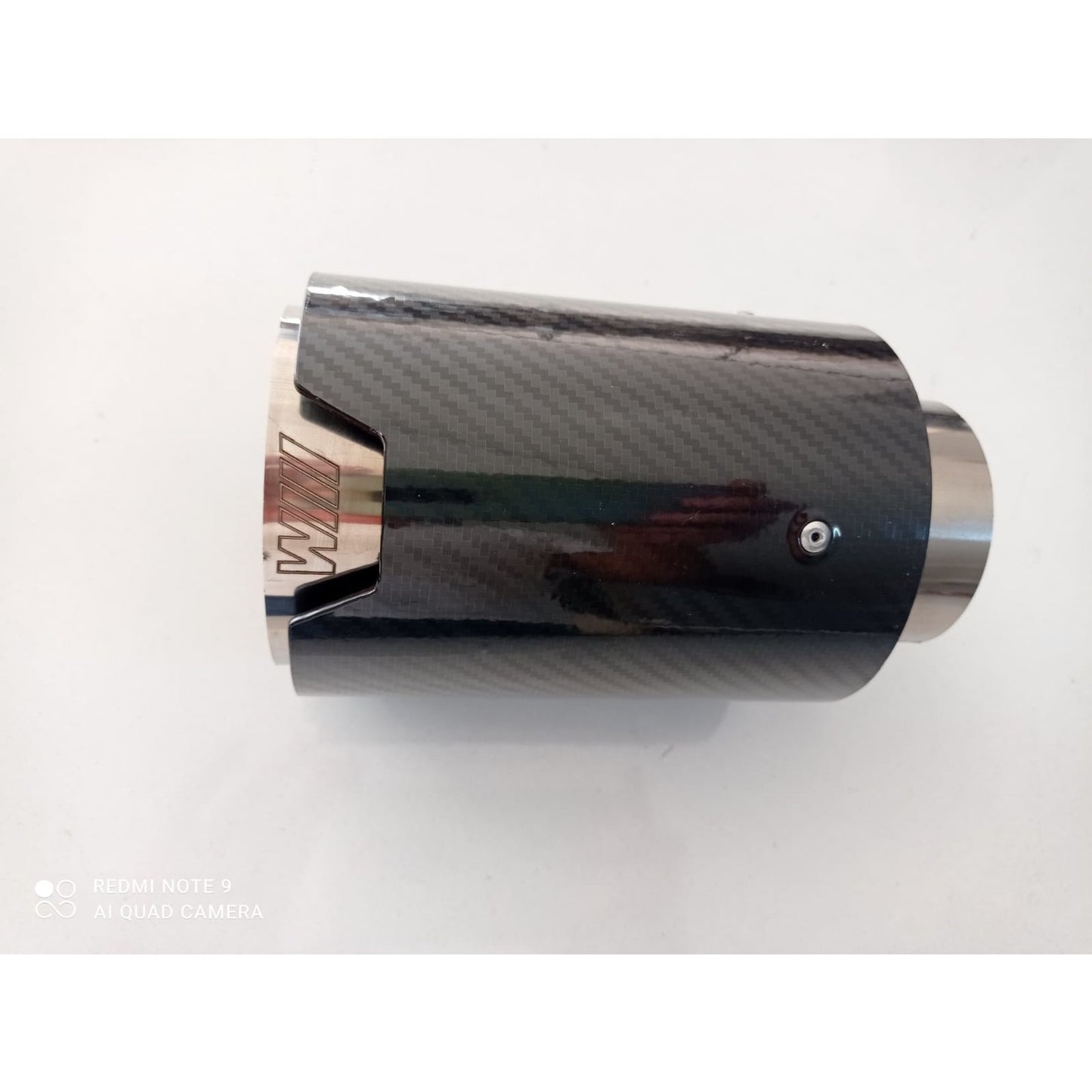 AutoVision M Type For F10, F30,E90,F32 Double Out 90mm 101mm/ 2pcs Exhaust Universal Auto Muffler Stainless Steel Curved Carbon Coating