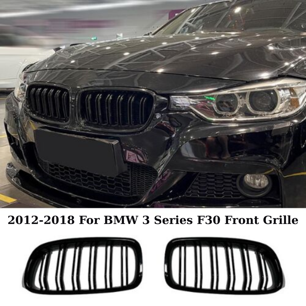 For BMW 3 Series F30 Front Grille 2012-2018 Without Logo Gloss Black AutoVision