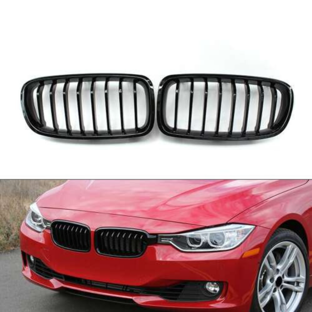 For BMW 3 Series F30 Front Grille 2012-2018 Without Logo Gloss Black AutoVision