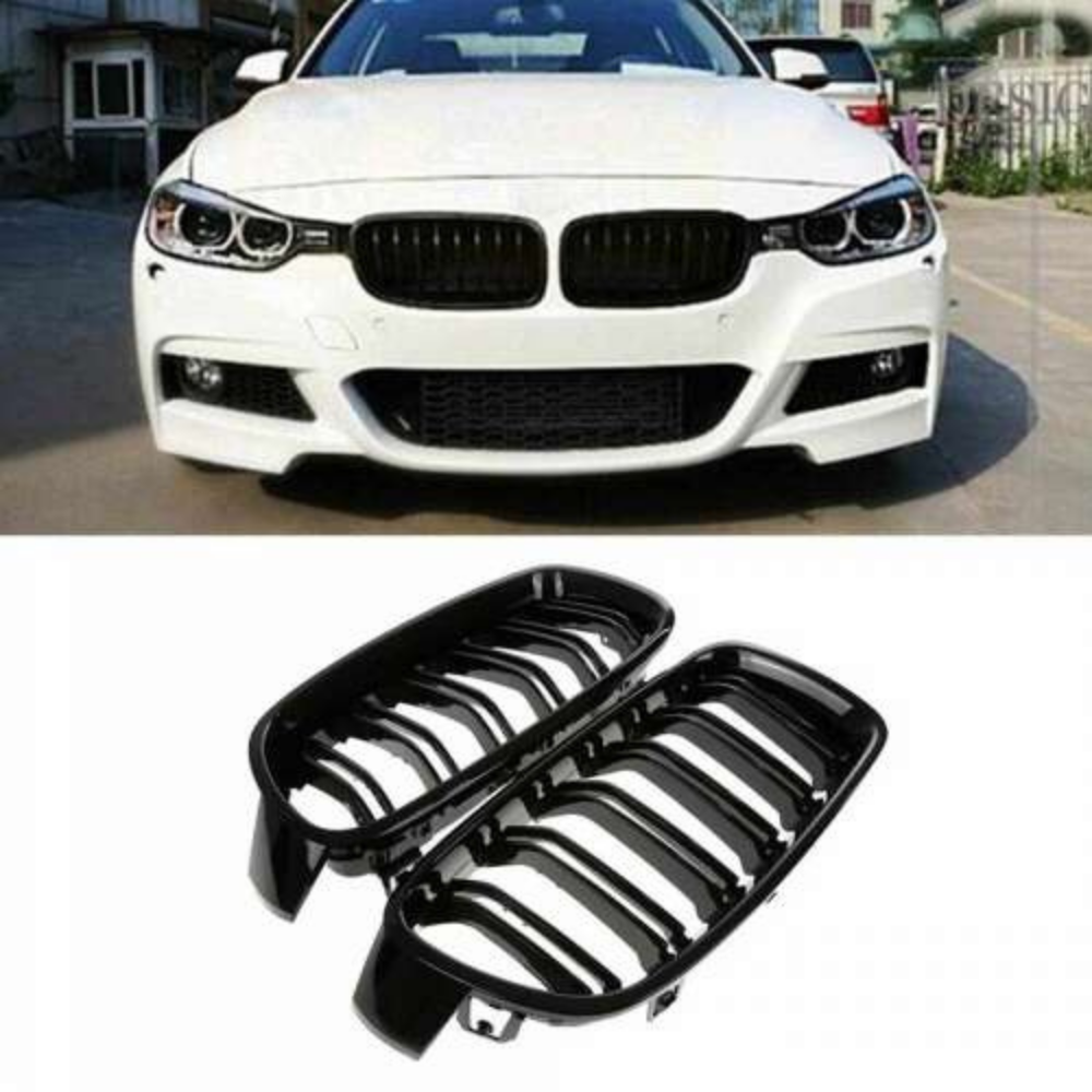 For BMW 3 Series F30 Front Grille 2012-2018 Without Logo Gloss Black AutoVision