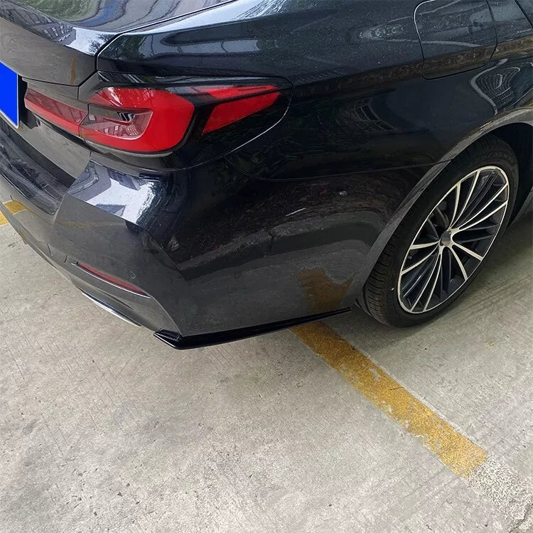 Rear Side Splitter BMW 5 Series G30 2018-2020 Glossy Black ABS Plastic AutoVision