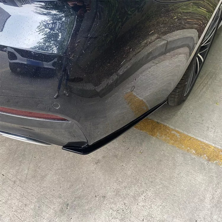 Rear Side Splitter BMW 5 Series G30 2018-2020 Glossy Black ABS Plastic AutoVision