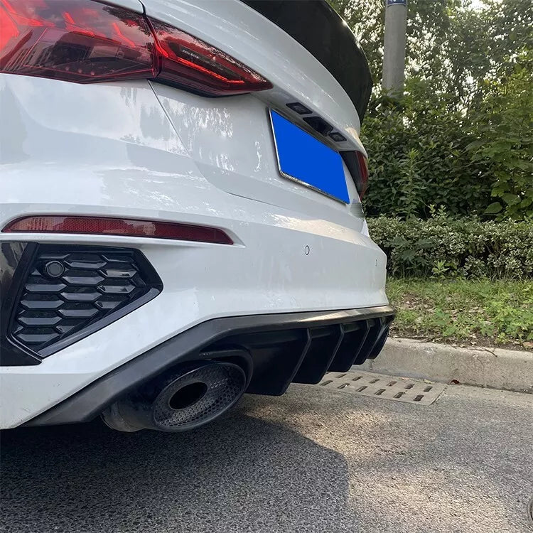 Rear Diffuser Lip 2021 Audi A3/S3 8Y Sedan Glossy Black ABS Plastic AutoVision
