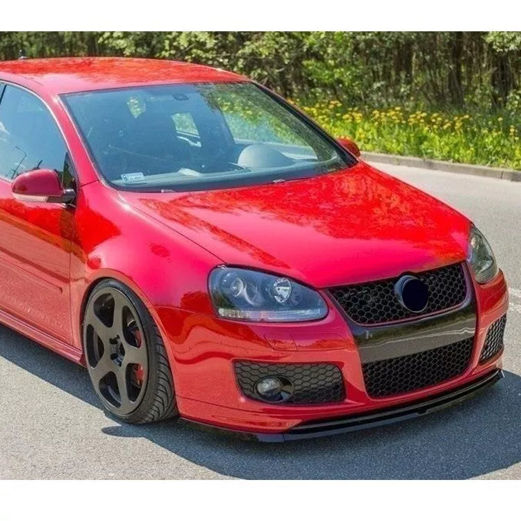 Front Lip Three Parts Golf 5 GTI Retrofitting Type Glossy Black ABS Plastic AutoVision