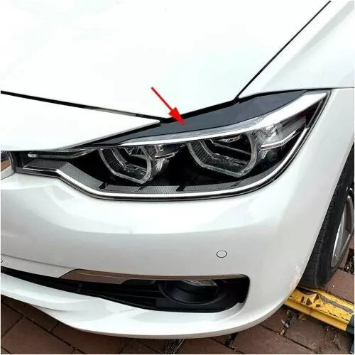 Light Brow For 2012-2018 BMW 3 Series F30 Headlight Cover Eyelid Trim Black AutoVision