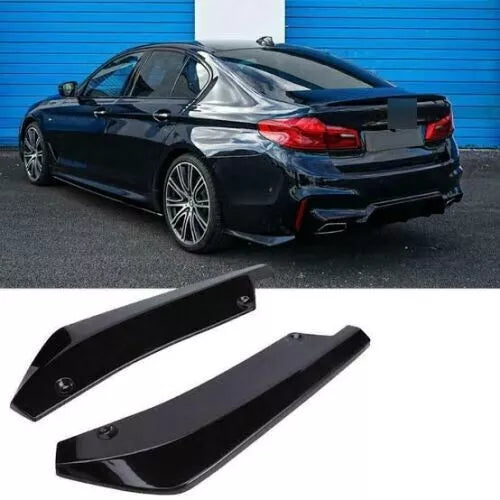 Universal Rear Side Splitter for All Cars Glossy Black ABS Plastic AutoVision