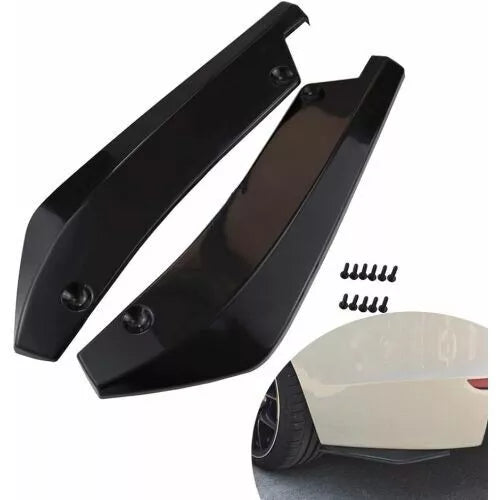 Universal Rear Side Splitter for All Cars Glossy Black ABS Plastic AutoVision