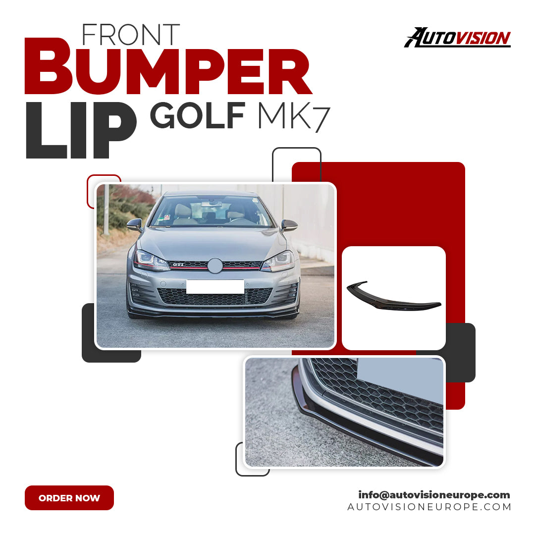 Autovision for Volkswagen Golf MK7 GTI 2013 2016 Front Bumper Lip Piano Black Vacuum