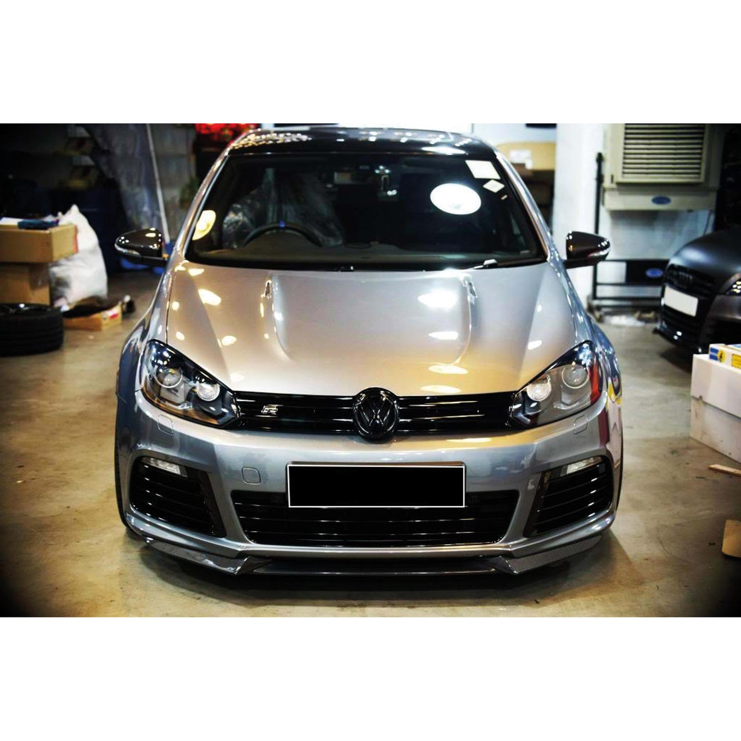 Autovision for VW Golf MK6 R 2008 2012 Front Bumper Lip Piano Black Vacuum