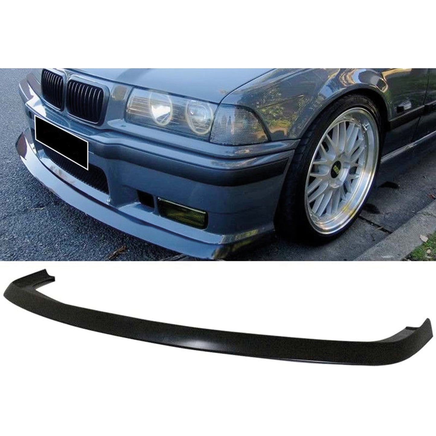 Autovision for BMW E36 M3 Front Bumper Lip Piano Black Vacuum 1990-2000