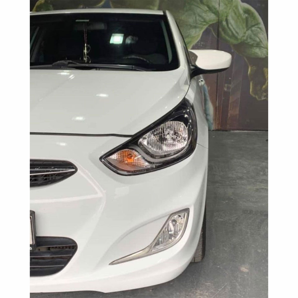 Mirror Cover For Hyundai Accent Blue no Signal 2011-2018 Accessory Bright Black BAT MODEL