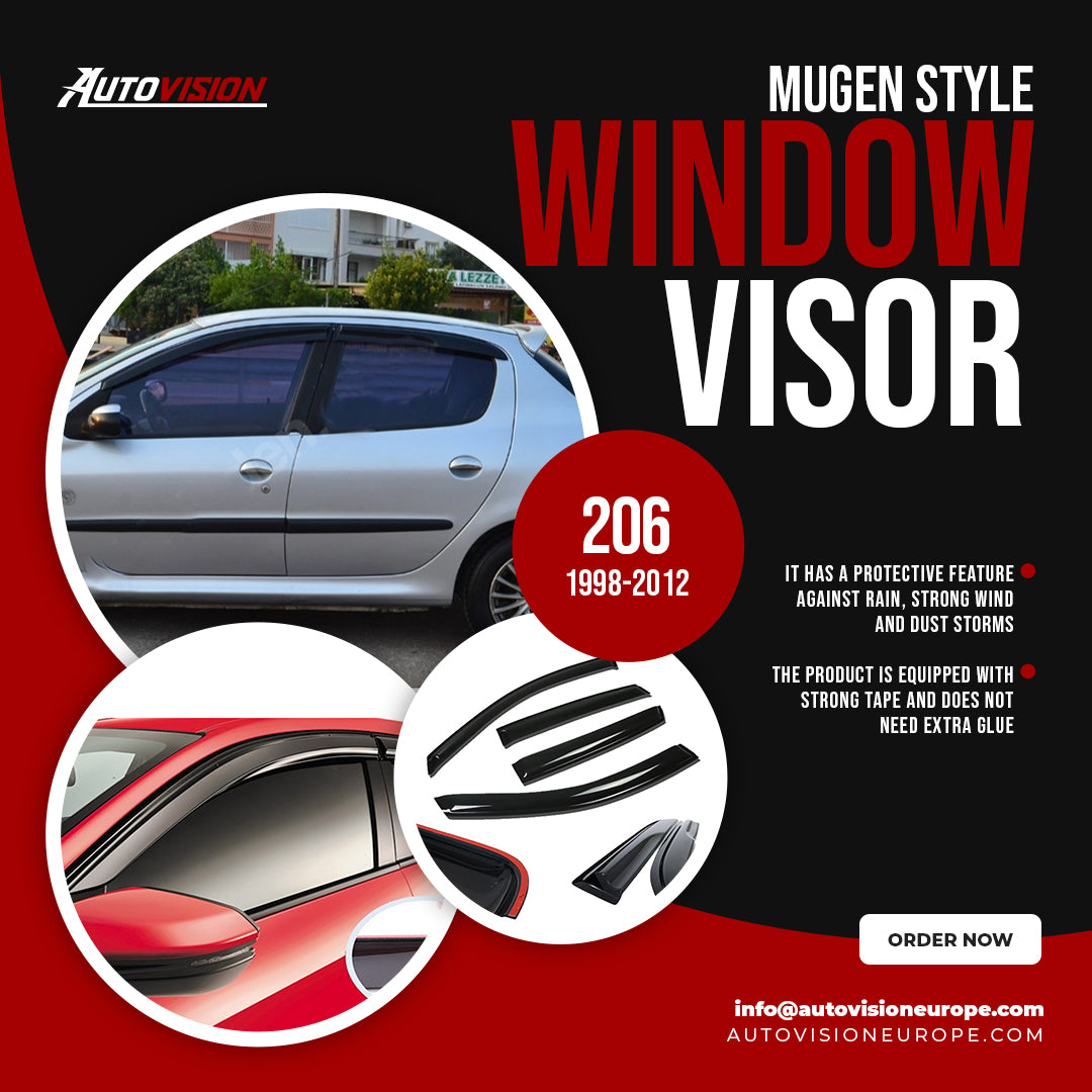 AutoVision Window Visor for Peugeot 206 1998-2012 Window Wind Deflector Rain Guard Visor Awnings Accessories