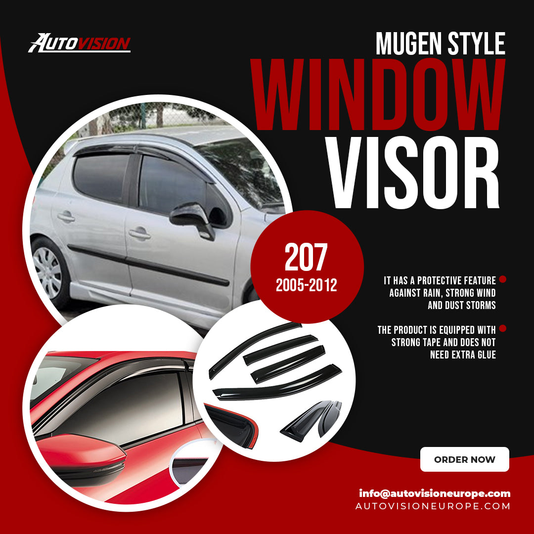 AutoVision Window Visor for Peugeot 207 2005-2012 Window Wind Deflector Rain Guard Visor Awnings Accessories