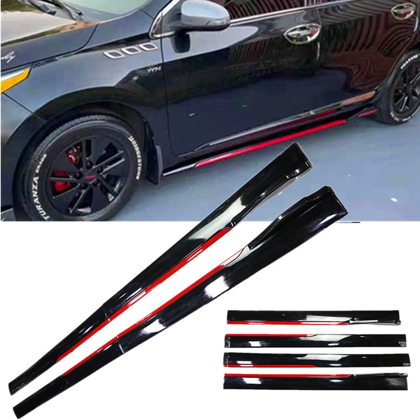 AutoVision Universal Side Skirts 8pcs All Cars Universal Model
