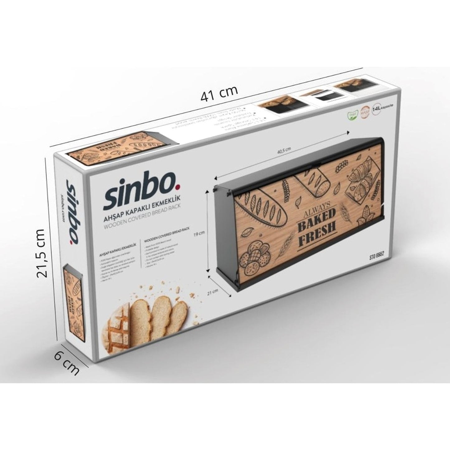 Foldable Wooden Cover Bread Box STO-6652