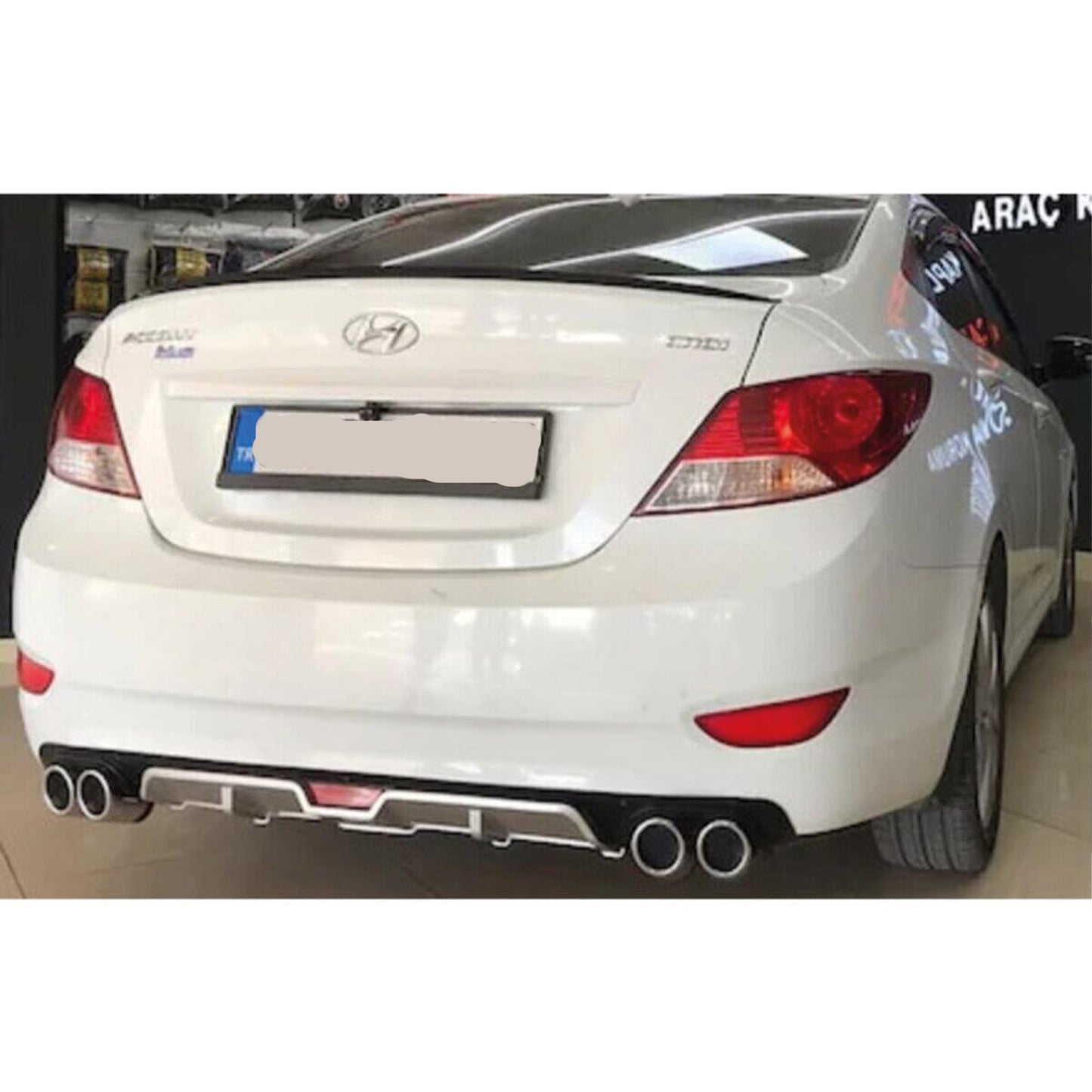 Rear Spoiler For Hyundai Accent Blue 2011 2018 ABS Hard Plastic