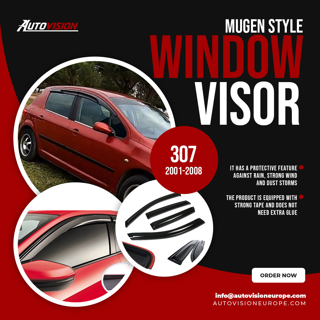 AutoVision Pare-brise pour Peugeot 307 2001-2008 Déflecteur de vent de fenêtre Pare-pluie Pare-soleil Accessoires
