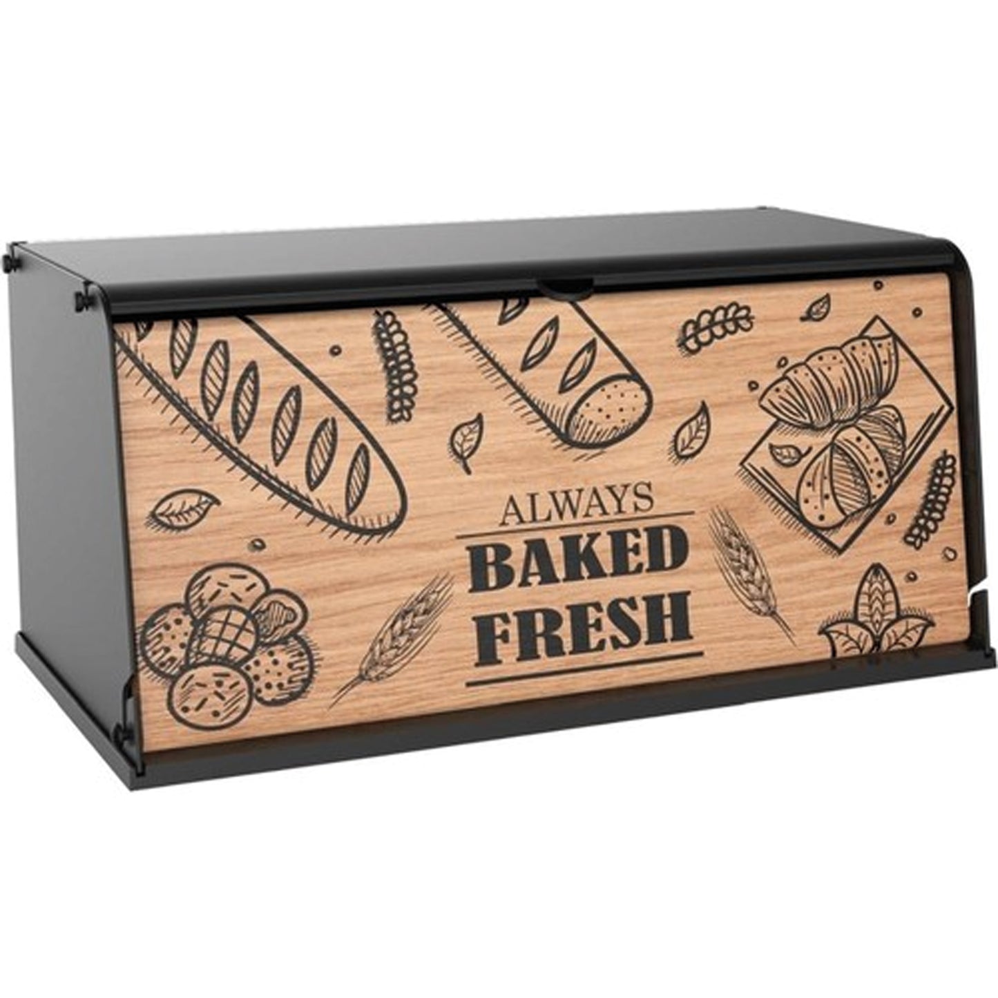 Foldable Wooden Cover Bread Box STO-6652
