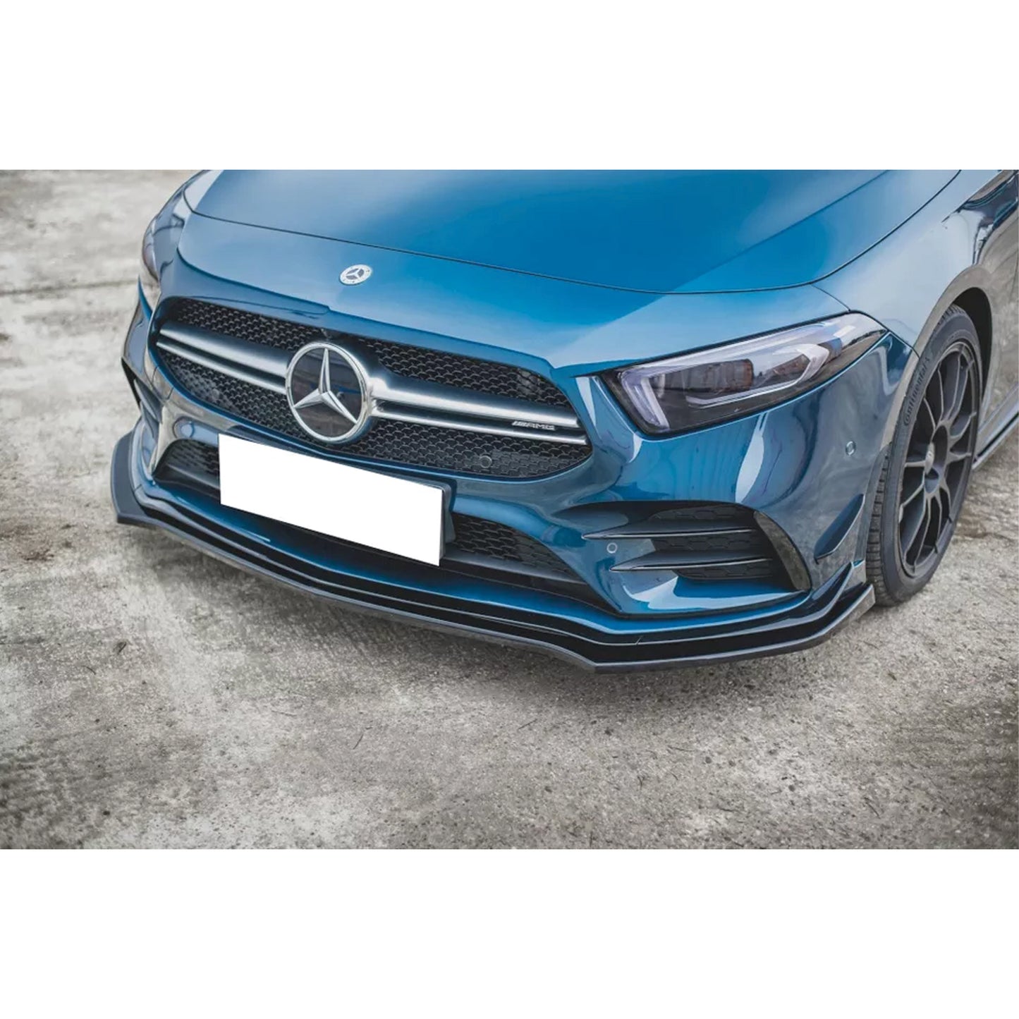 Autovision for Mercedes A35 AMG W177 2018 Front Bumper Lip Piano Black Vacuum