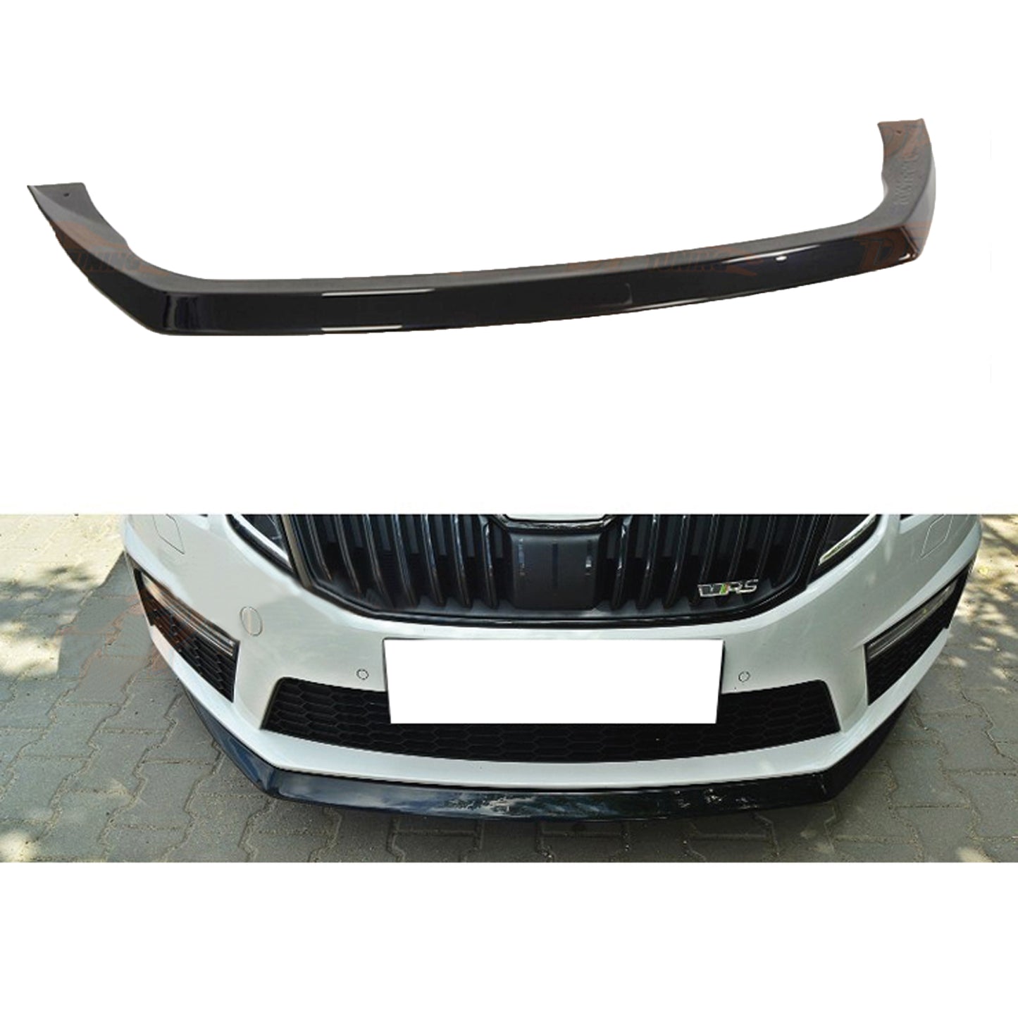 Autovision for Octavia vRS MK3 2013 2016 Front Bumper Lip Piano Black Vacuum