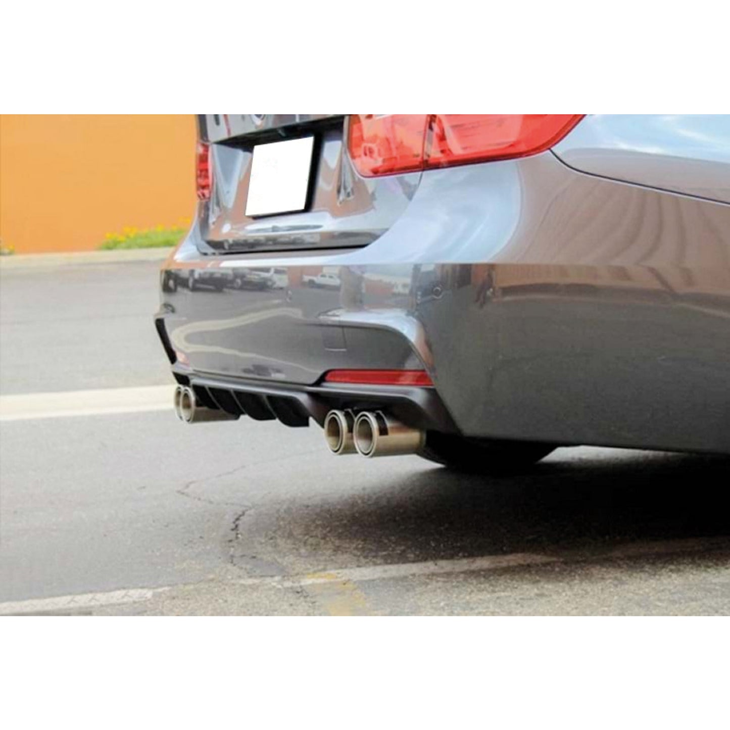 Rear Diffuser for F30 M Performance Double Output L/R Custom Style Car Styling Diffüser Rear Body Kit Spoiler Bumper Lip Splitter