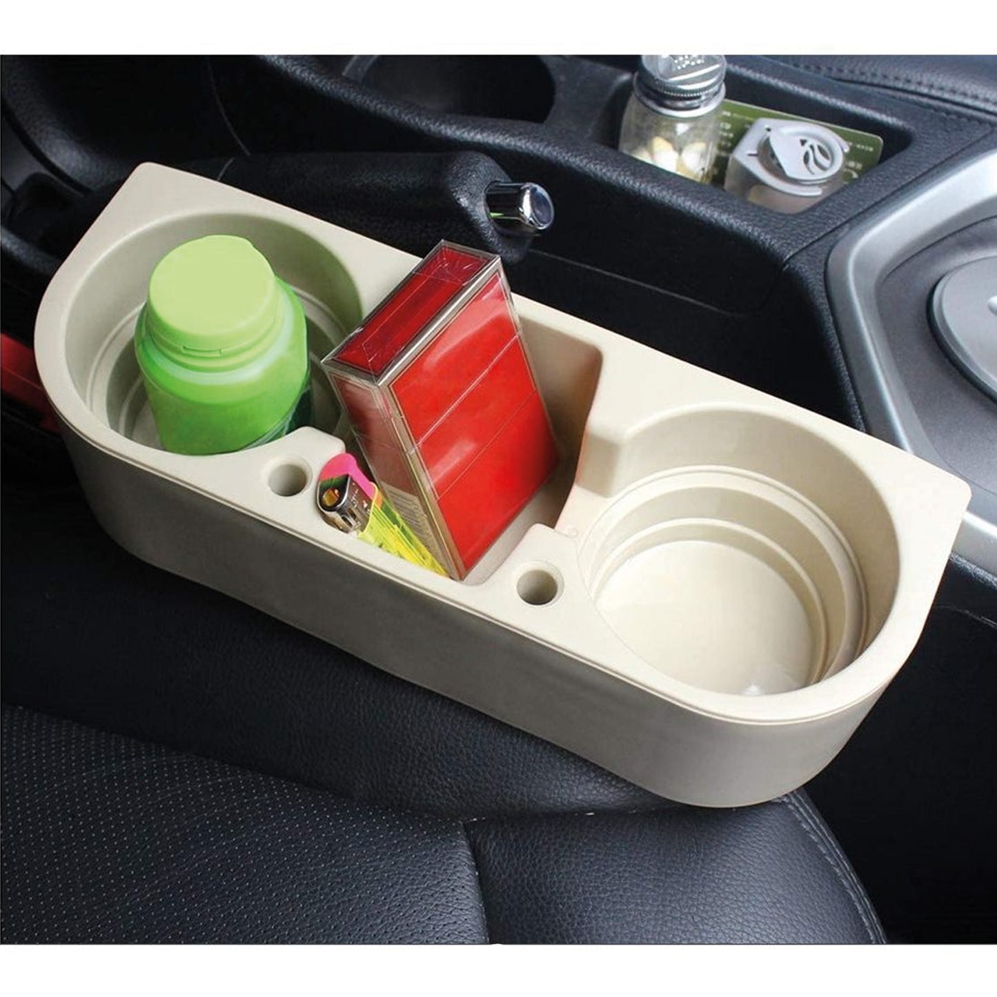 Between the Seats Back of the Seats Cup Holder Organizer Beige
