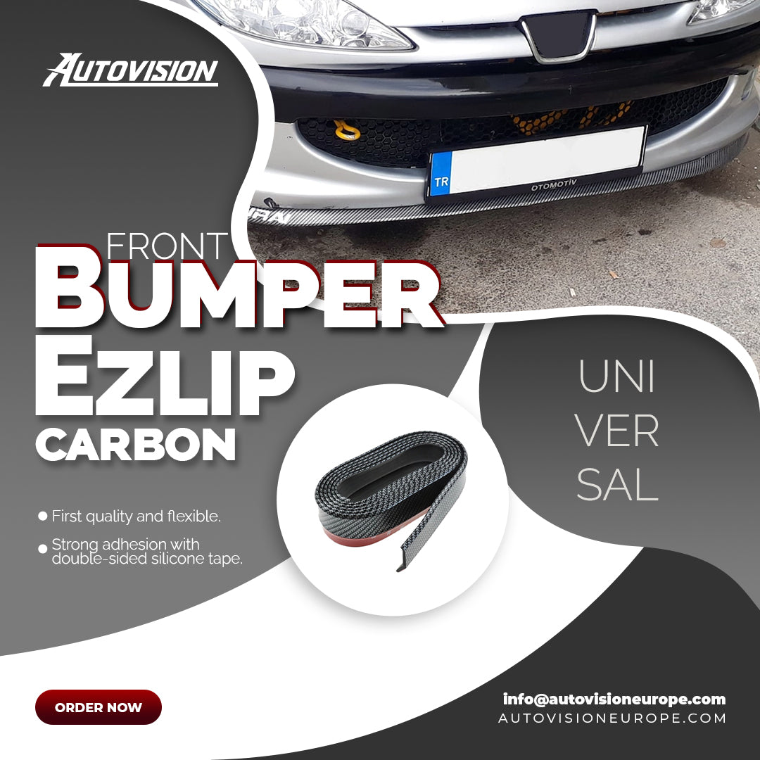 AutoVision Flexible Carbon Front Bumper Lip All Cars Universal Model Ezlip Equivalent
