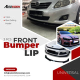 AutoVision FC Model 3Pcs Front Bumper Lip All Cars Universal Model