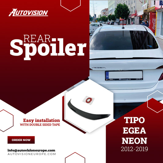 Rear Spoiler For Fiat Tipo Egea Dodge Neon 2015 2020 ABS Hard Plastic