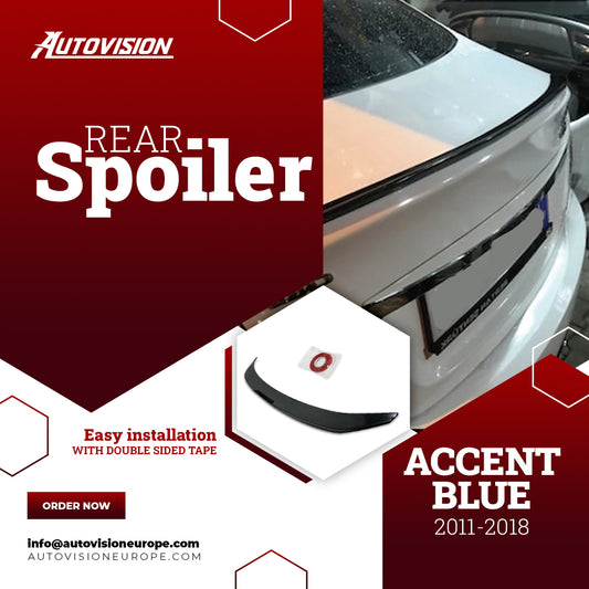 Rear Spoiler For Hyundai Accent Blue 2011 2018 ABS Hard Plastic