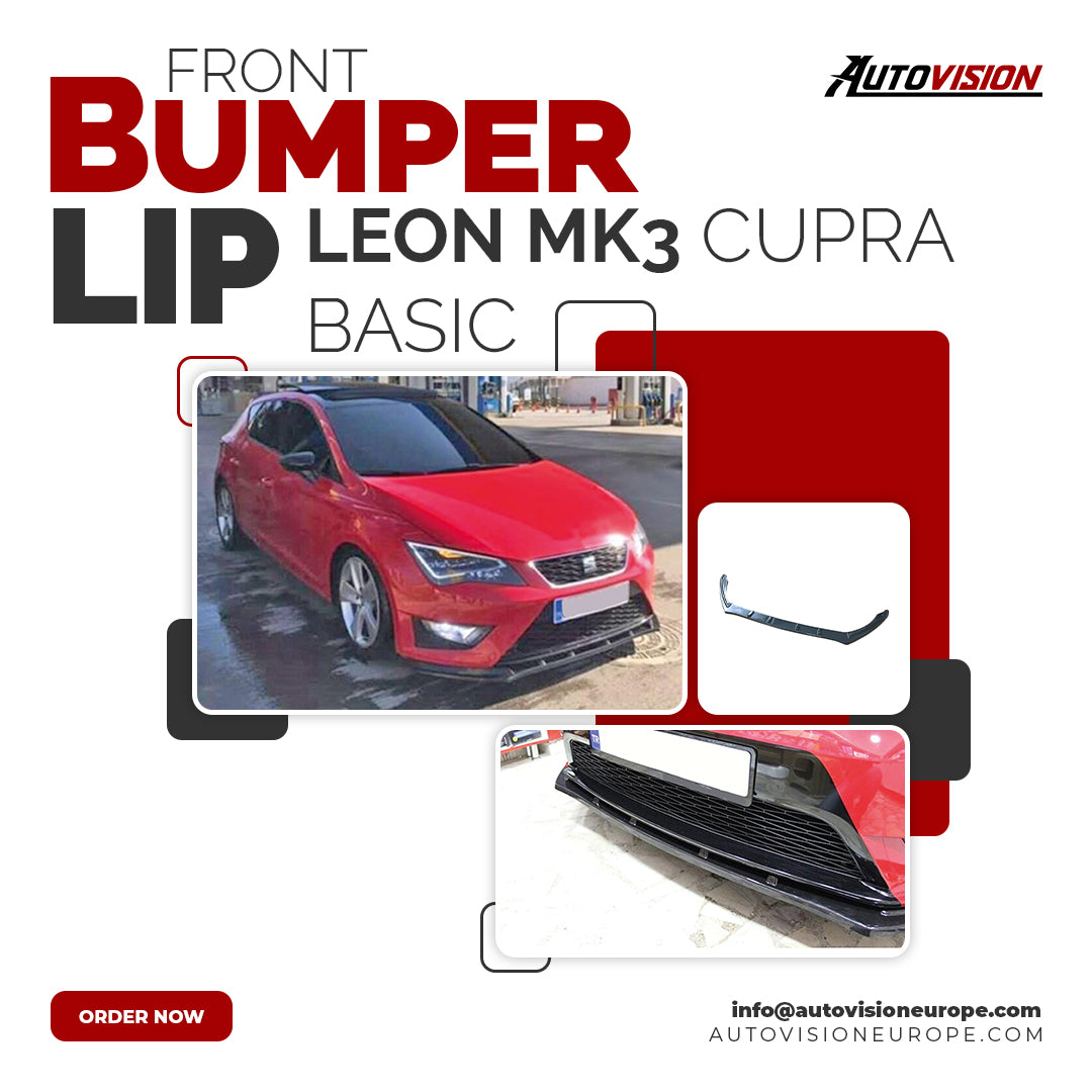 AutoVision Leon MK3 Cupra Basic Front Bumper Lip All Cars Universal Model