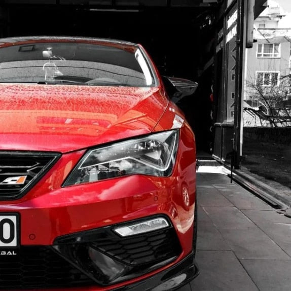 Mirror Cover For Seat Leon MK 3 5F FR 2012 - 2019 Accessory Bright Black BAT MODEL