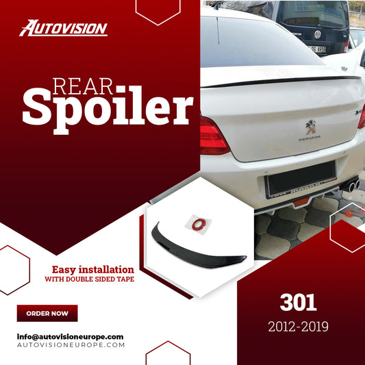 Rear Spoiler For Peugeot 301 2012 2019 ABS Hard Plastic