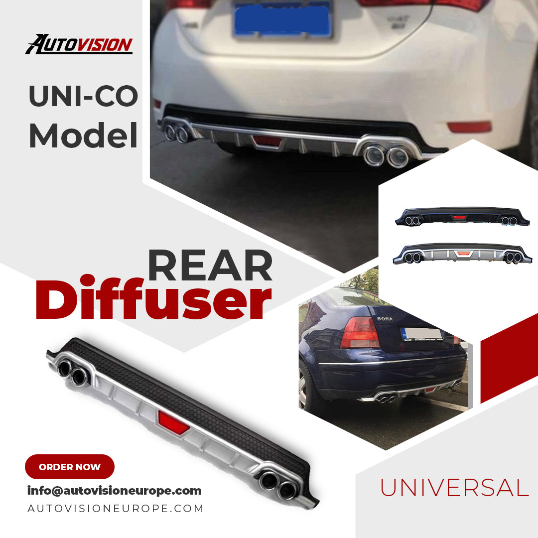Rear Diffuser for UNI Type CO Model Custom Style Car Styling Diffüser Rear Body Kit Spoiler Bumper Lip Splitter