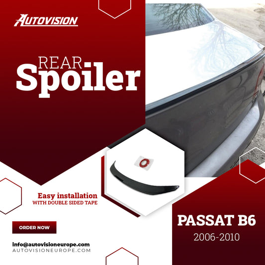 Rear Spoiler For VW Passat B6 2006 2010 ABS Hard Plastic