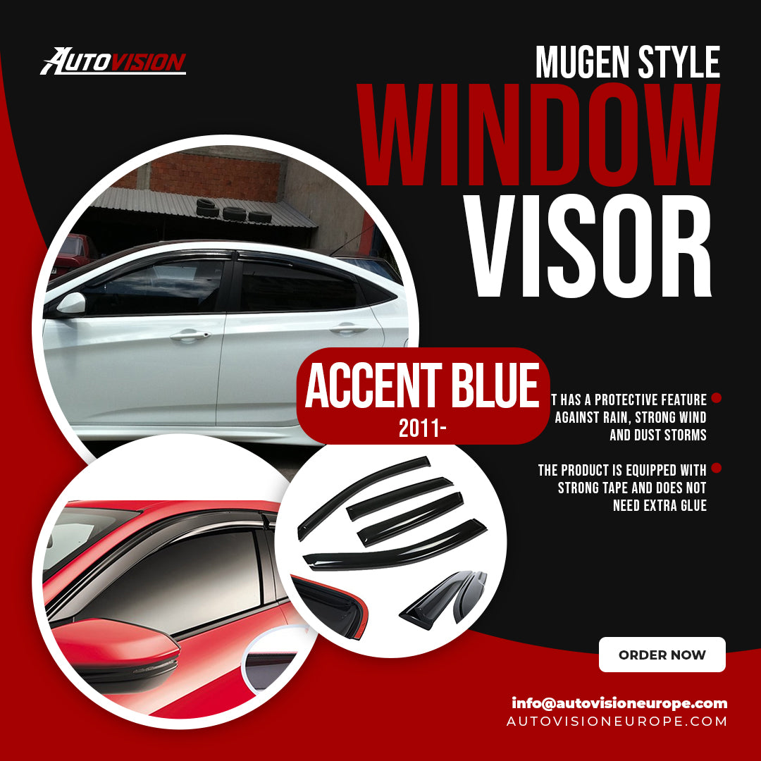 AutoVision Window Visor for Hyundai Accent Blue 2001+ Window Wind Deflector Rain Guard Visor Awnings Accessories