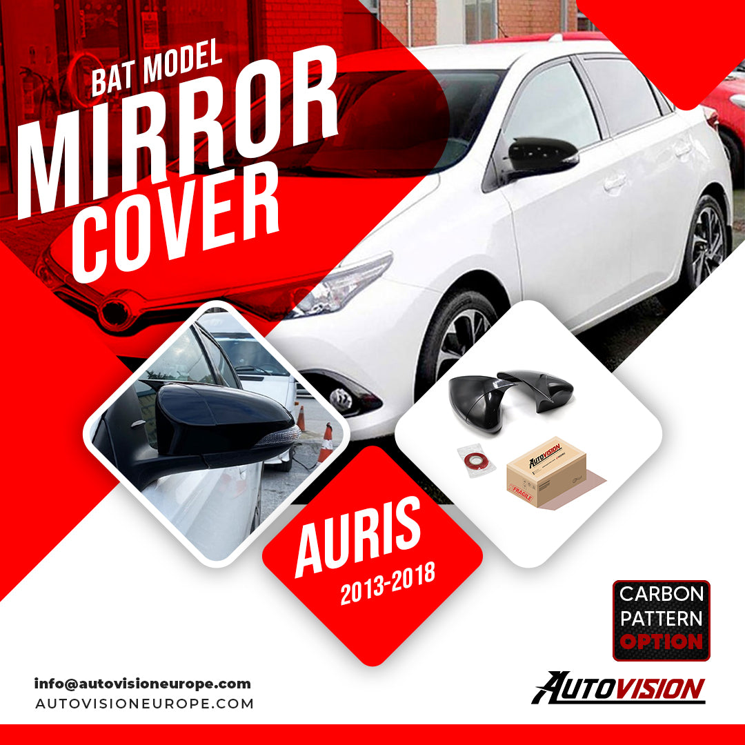 Mirror Cover For Toyota Auris 2013-2018 Accessory Bright Black BAT MODEL