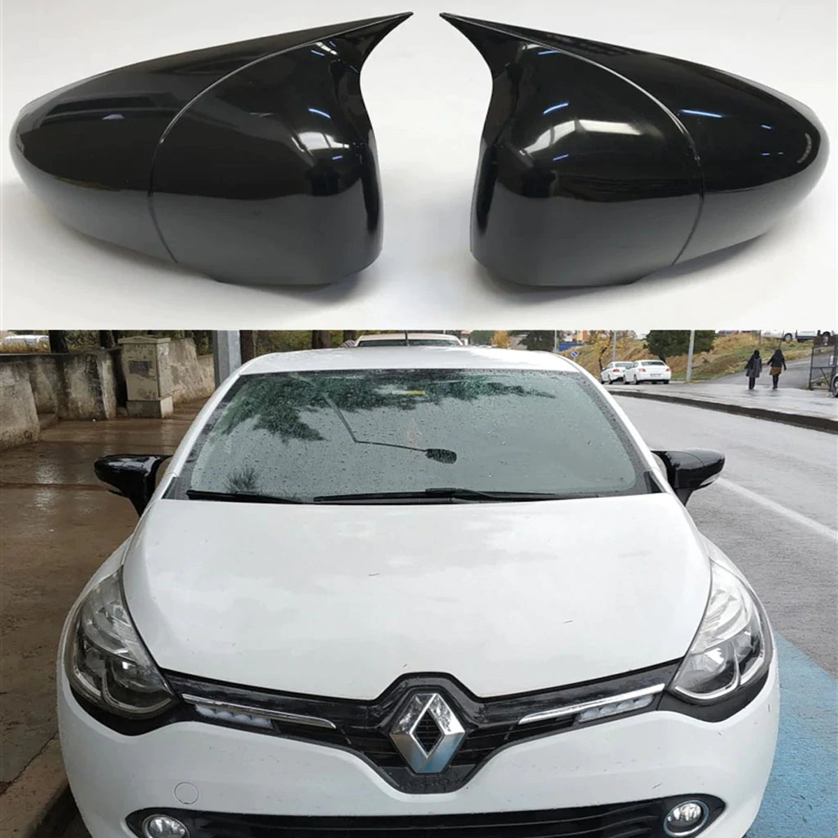 Mirror Cover For Renault Clio 4 2012-2019 Accessory Bright Black BAT MODEL