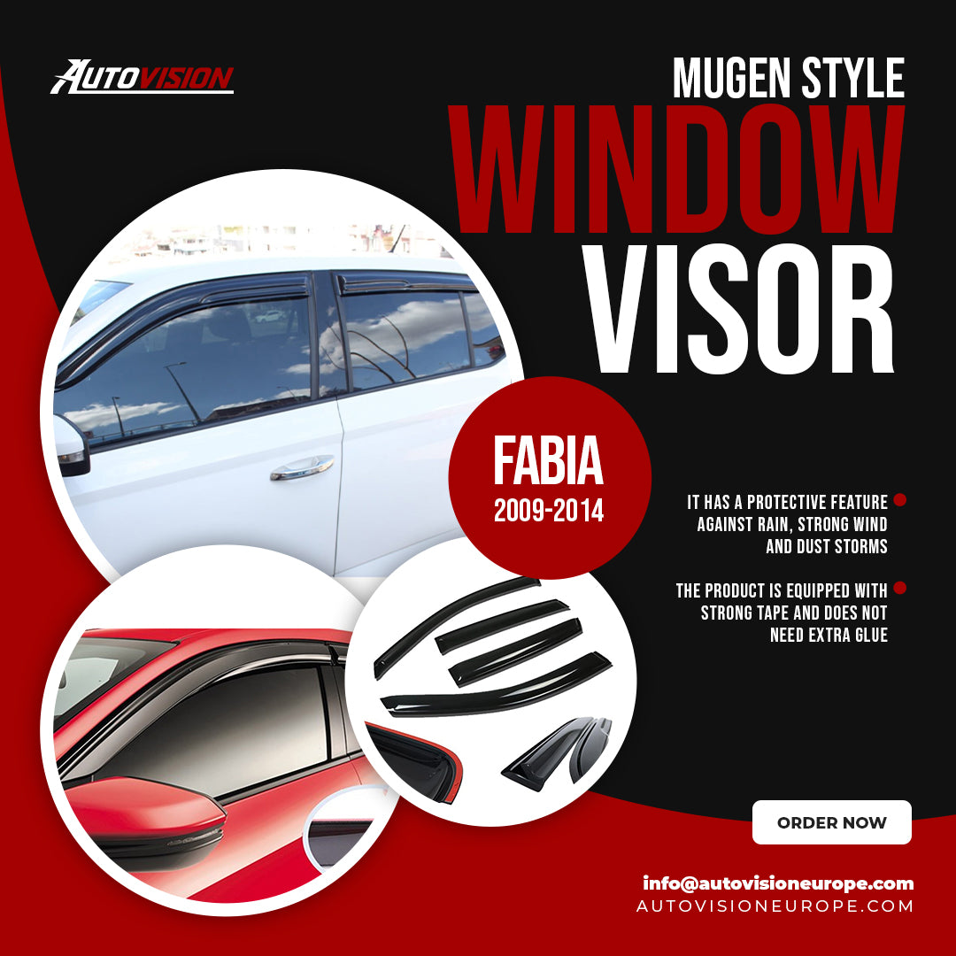 AutoVision Pare-brise pour Skoda Fabia 2009-2014 Déflecteur de vent de fenêtre Pare-pluie Pare-soleil Accessoires de pare-soleil