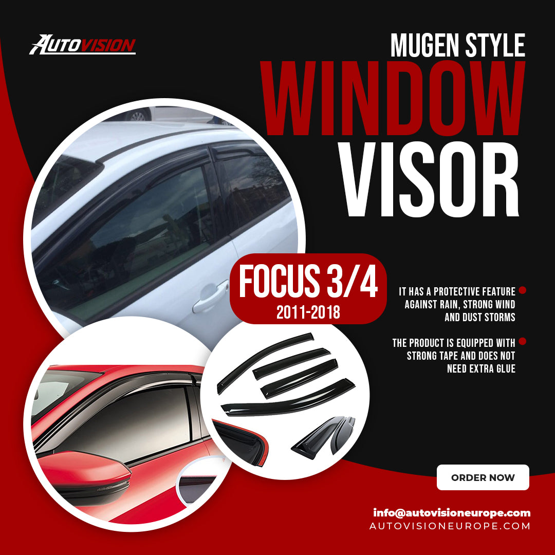 AutoVision Pare-brise pour Ford Focus 3 - 4 SD HB 2011-2018 Déflecteur de vent de fenêtre Pare-pluie Pare-soleil Accessoires