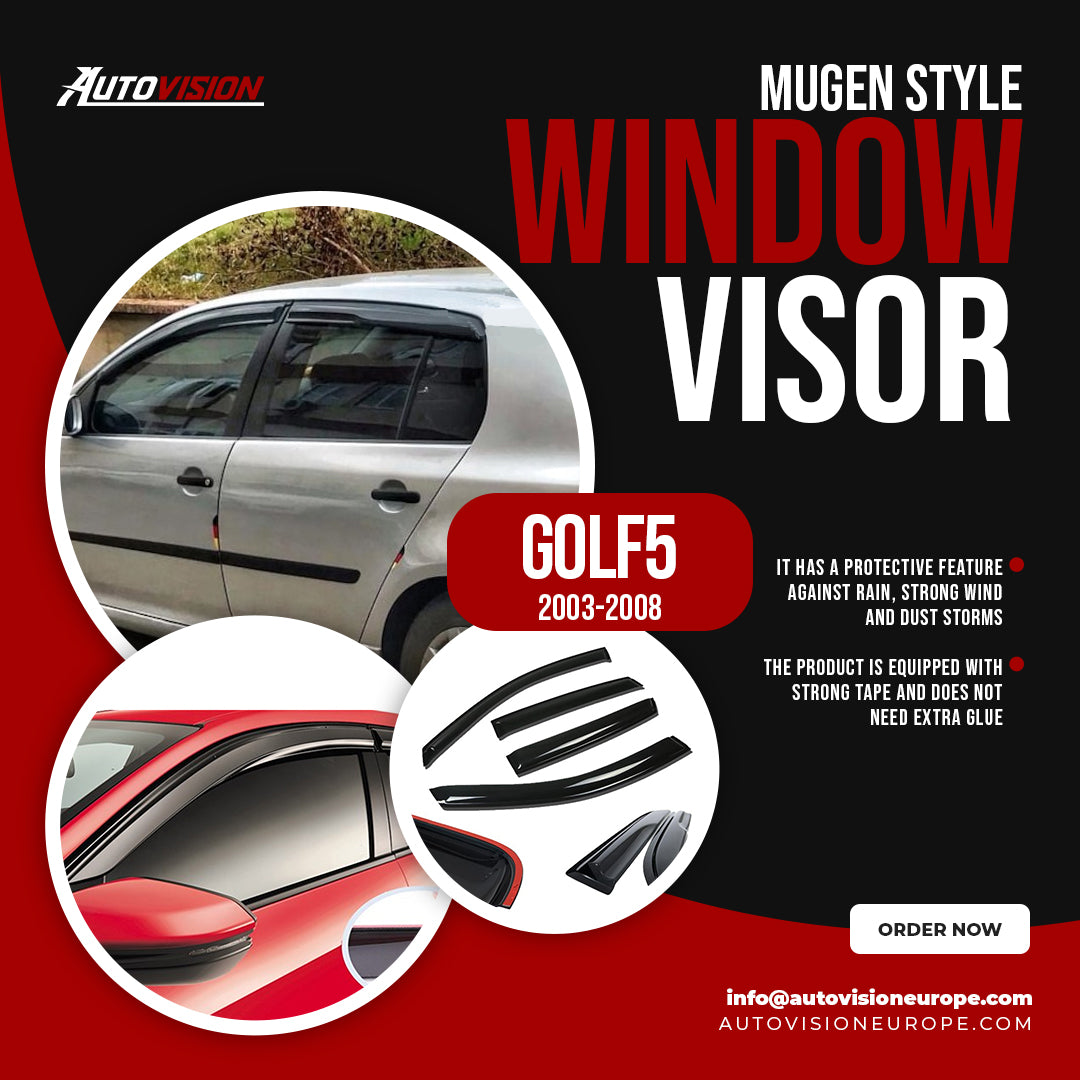 AutoVision Pare-brise pour VW Golf 5 2003-2008 Déflecteur de vent de fenêtre Pare-pluie Pare-soleil Accessoires de pare-soleil
