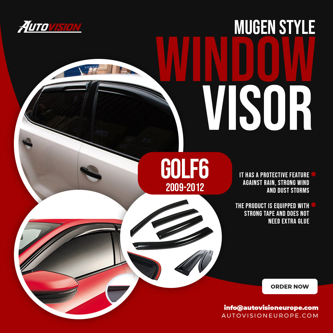 AutoVision Pare-brise pour VW Golf 6 2009-2012 Déflecteur de vent de fenêtre Pare-pluie Pare-soleil Accessoires de pare-soleil