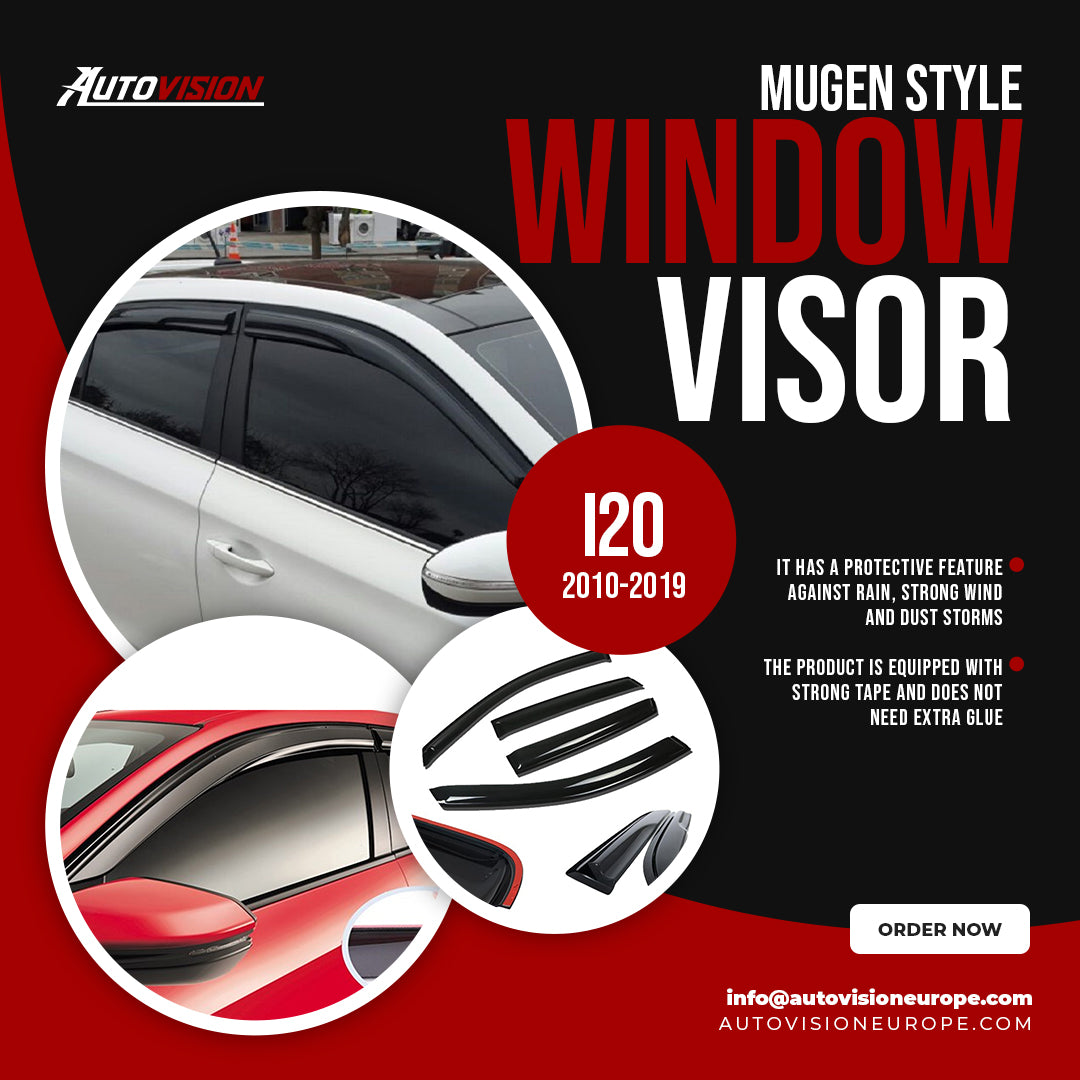AutoVision Window Visor for Hyundai i20 2010-2019 Window Wind Deflector Rain Guard Visor Awnings Accessories
